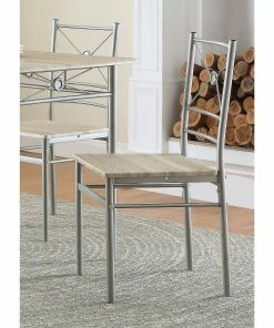 Budget 🔥 Coaster Company Transitional Brushed Silver 5-piece Dining Set 😍