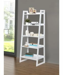 Outlet ๐คฉ Coaster 5-shelf Ladder Wooden Bookcase Cappuccino ๐