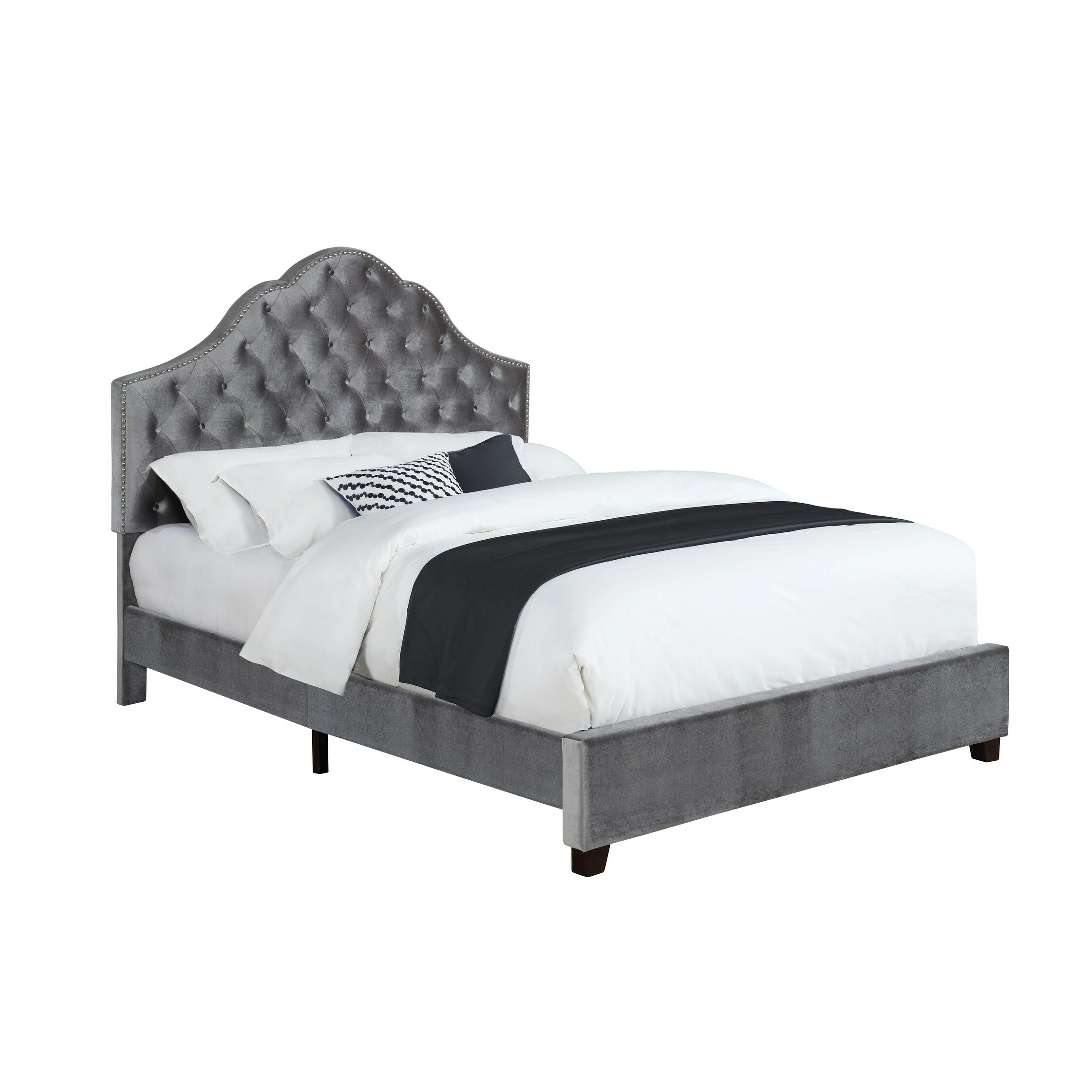 Outlet ๐ Coaster Abbeville Grey Upholstered Bed With Arched Headboard ๐งจ - Image 2