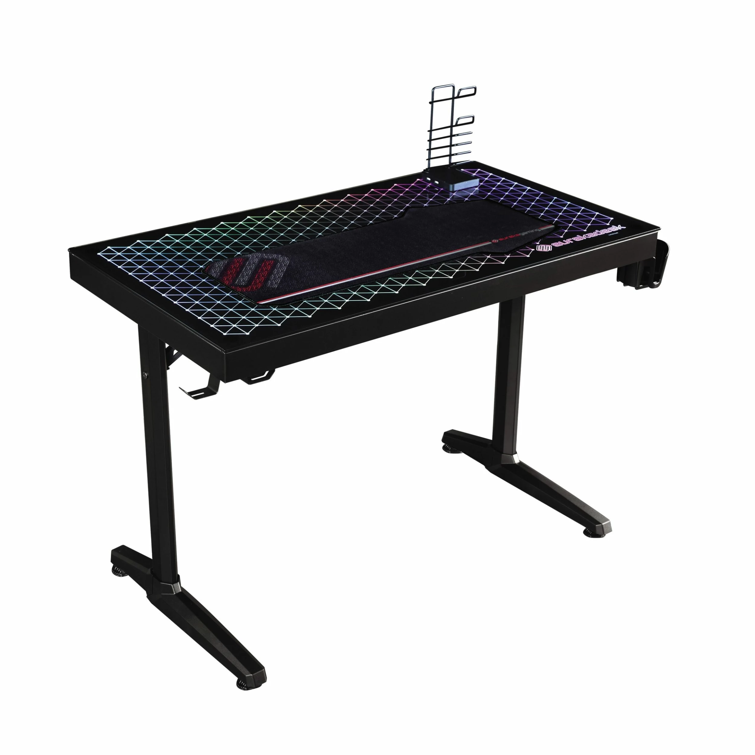 Best Sale ⌛ Coaster Avoca Black Tempered Glass Top Gaming Desk ✔️