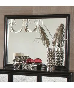 Outlet ✨ Coaster Barzini Black 👗 Dresser Mirror - 46.75" X 1.25" X 36.50" 🎁