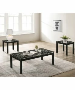 Top 10 โญ Coaster Black Faux Marble Rectangle 3-piece Occasional Table Set โจ