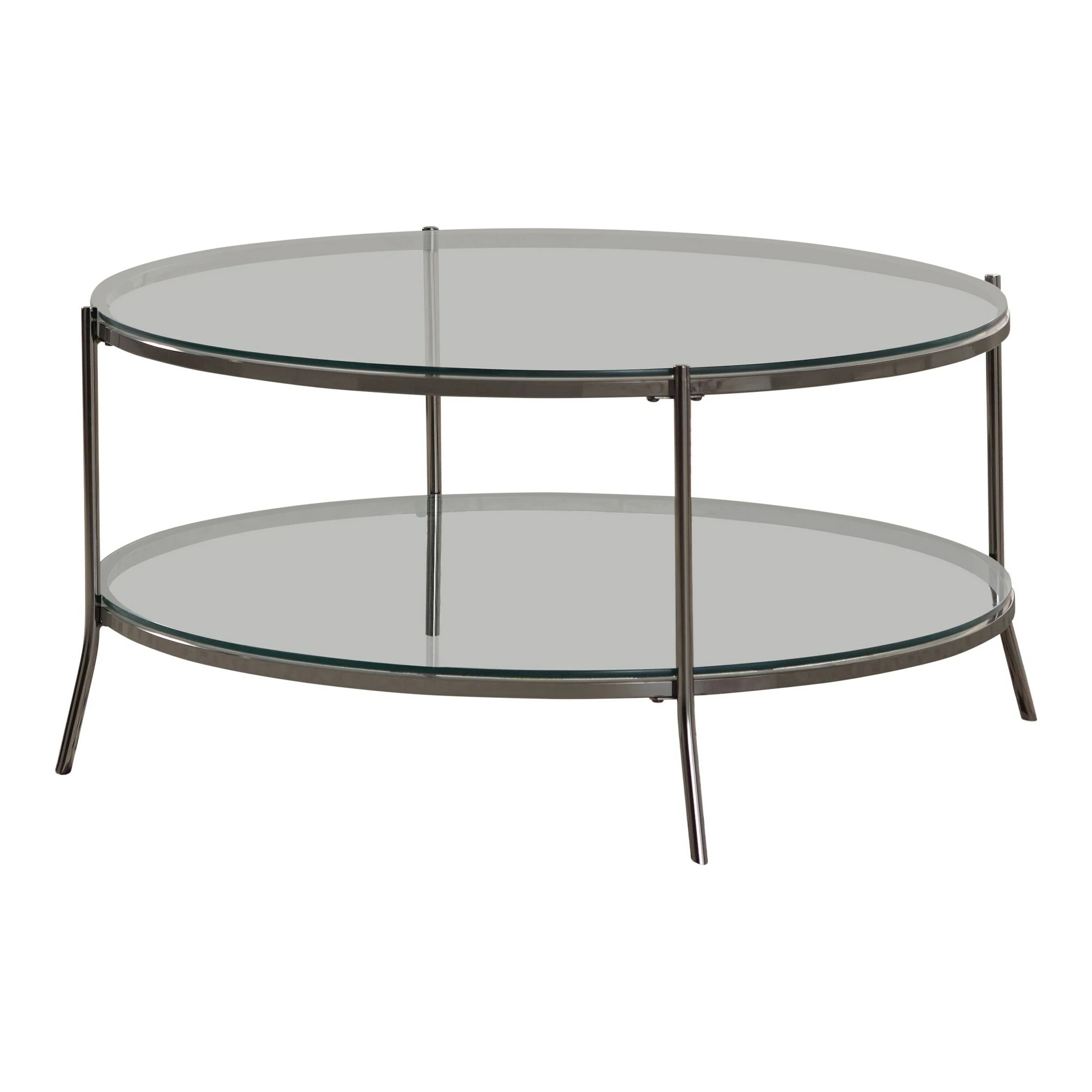 Coupon ๐ Coaster Black Nickel And Clear Glass Top Round Coffee Table ๐ฏ - Image 2