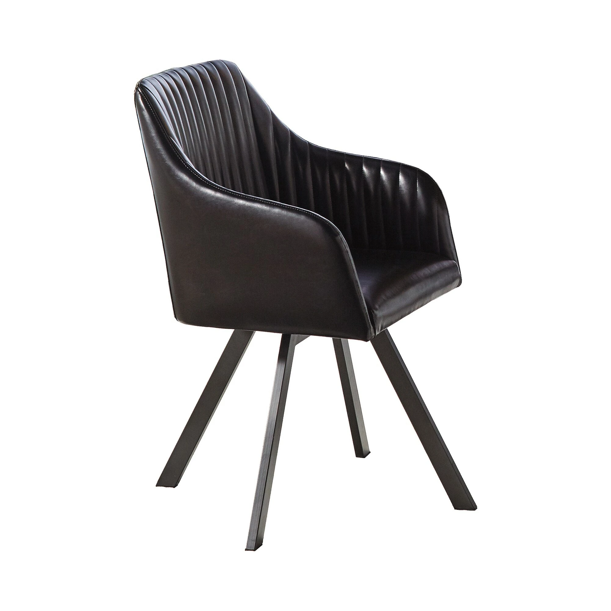 Best deal ๐ฏ Coaster Black And Gunmetal Tufted Sloped Arm Swivel Dining Chair ๐คฉ - Image 2