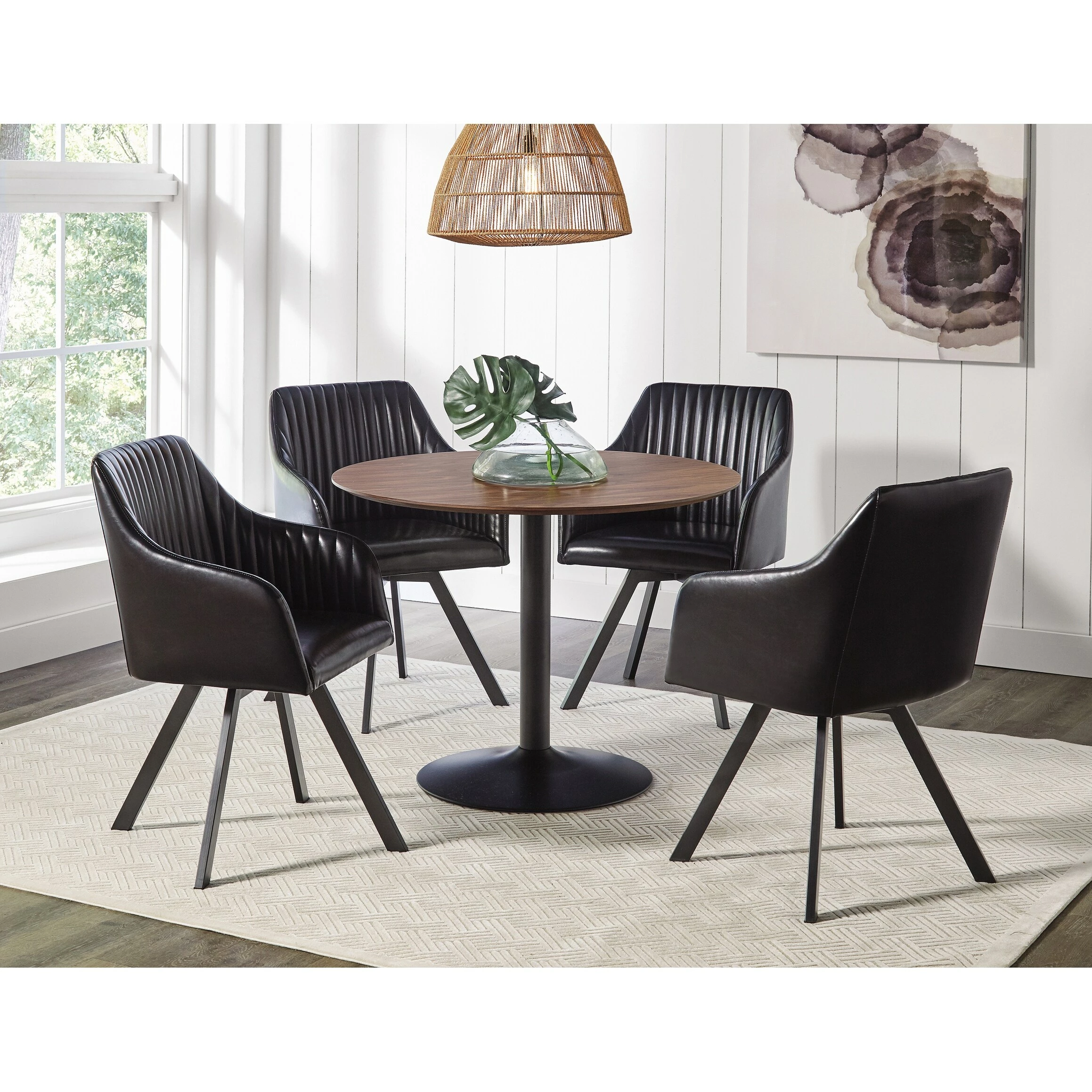 Best deal ๐ฏ Coaster Black And Gunmetal Tufted Sloped Arm Swivel Dining Chair ๐คฉ - Image 3
