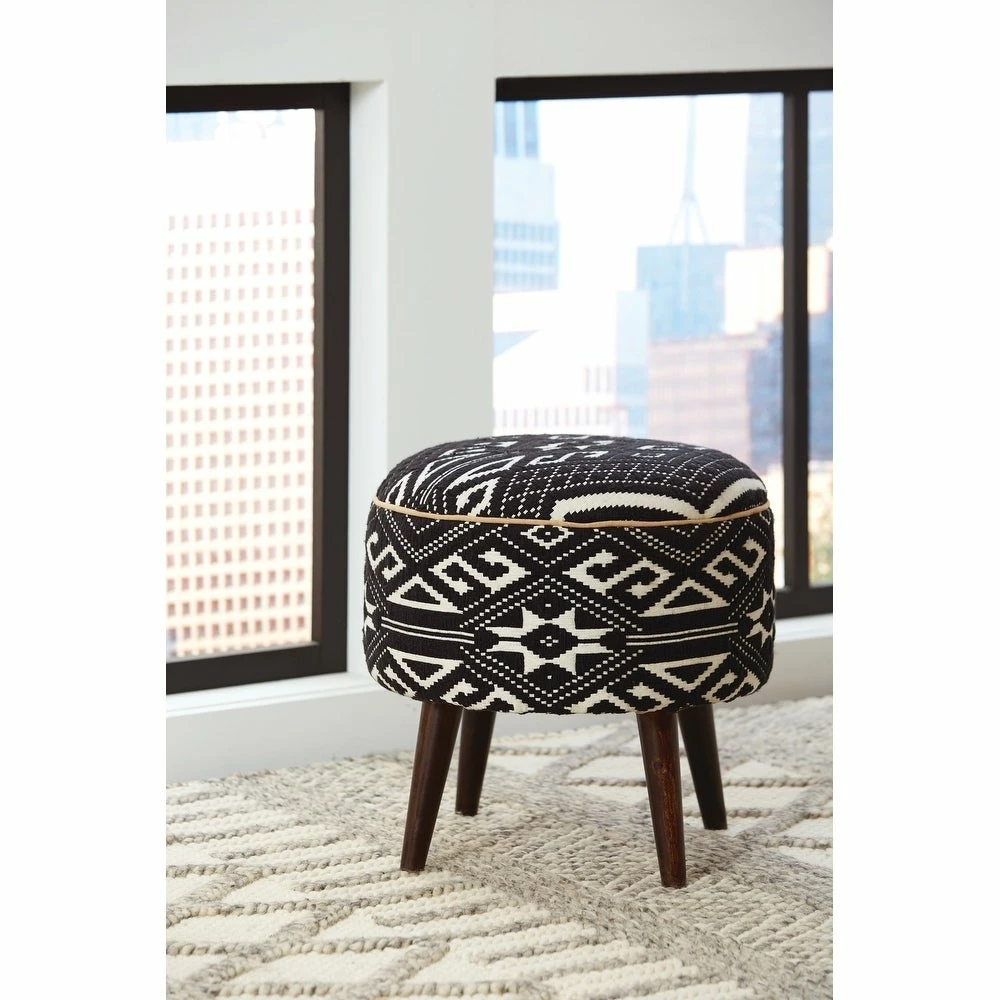 Coupon ๐ Coaster Black And White Round Accent Stool ๐