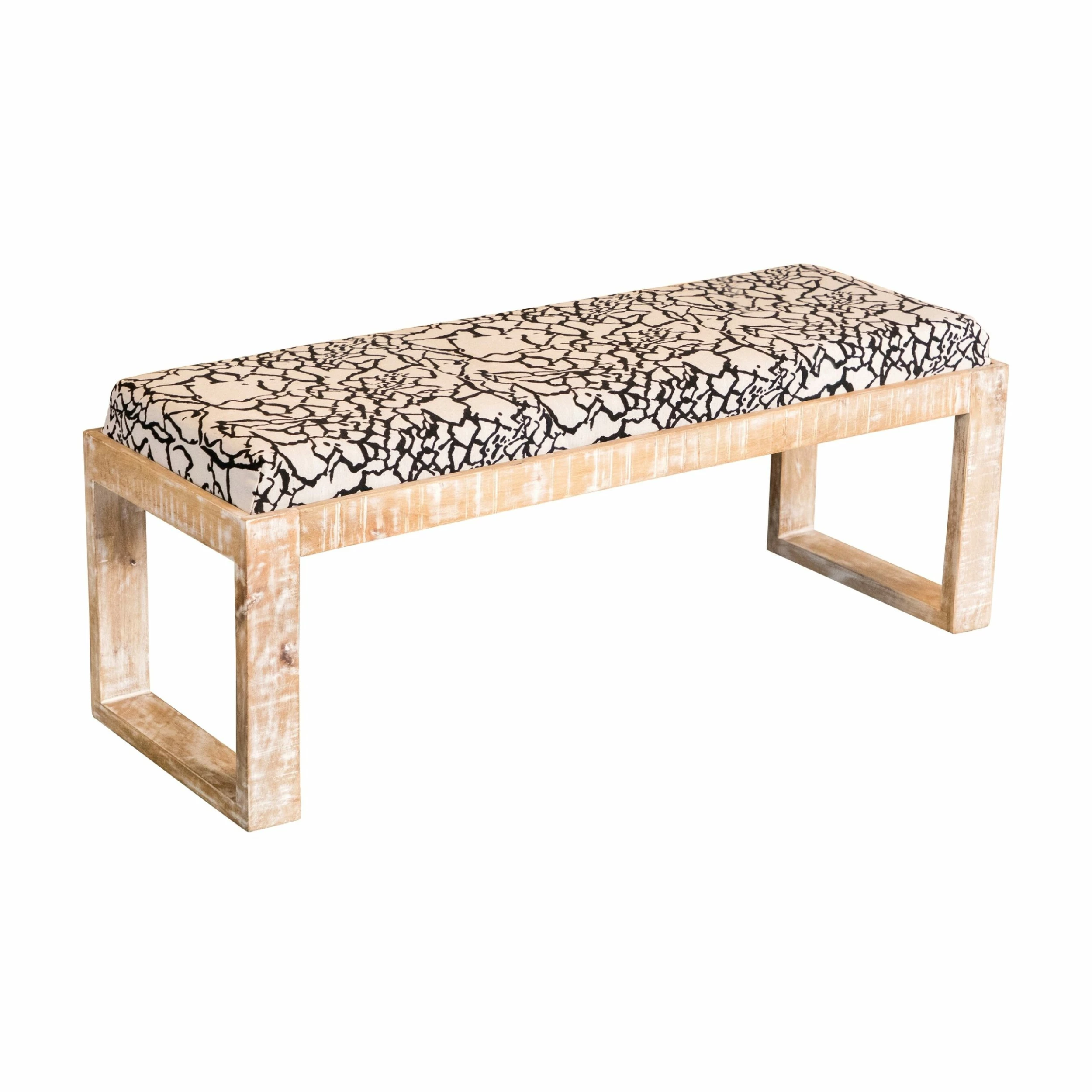 Buy ๐ Coaster Black And White Sled Leg Upholstered Accent Bench ๐ - Image 2