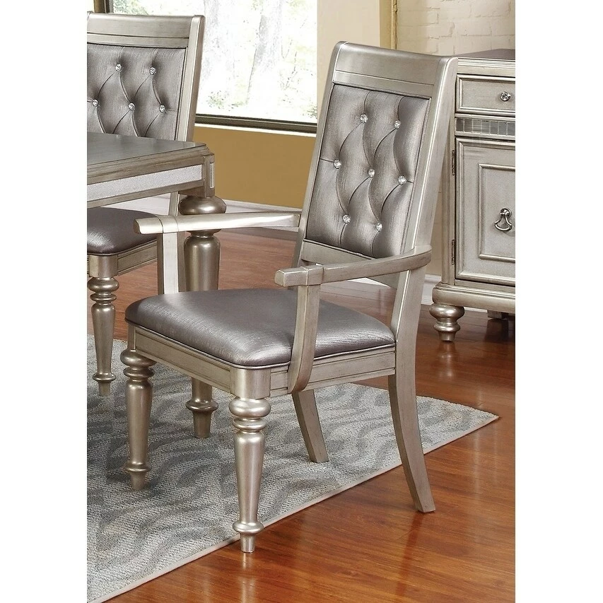 Cheapest ๐งจ Coaster Bling Game Hollywood Glam Metallic Platinum Armchair - 24" X 24.50" X 41.25" ๐ฏ