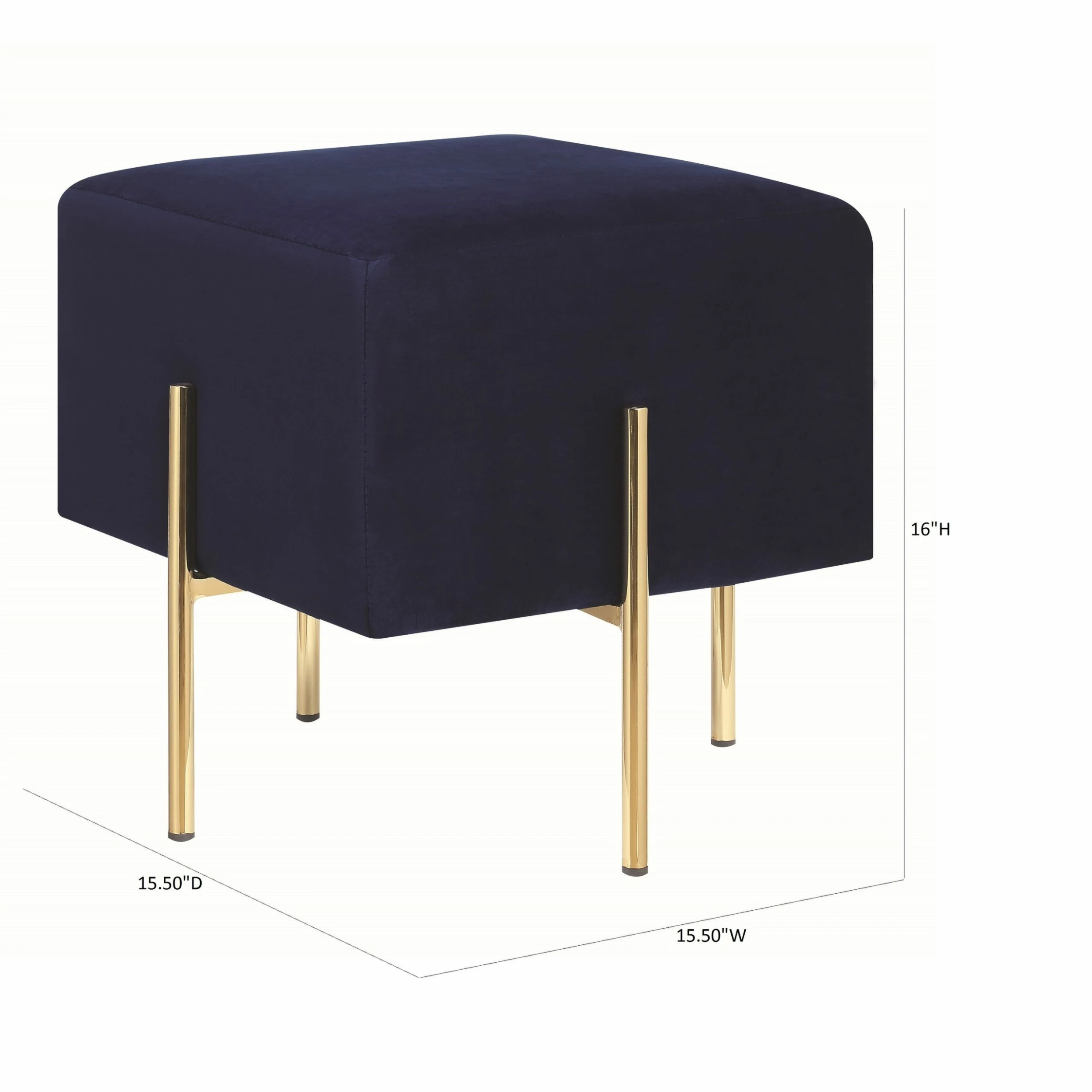 Buy โ๏ธ Coaster Blue And Brass Square Scale Ottoman ๐คฉ - Image 5