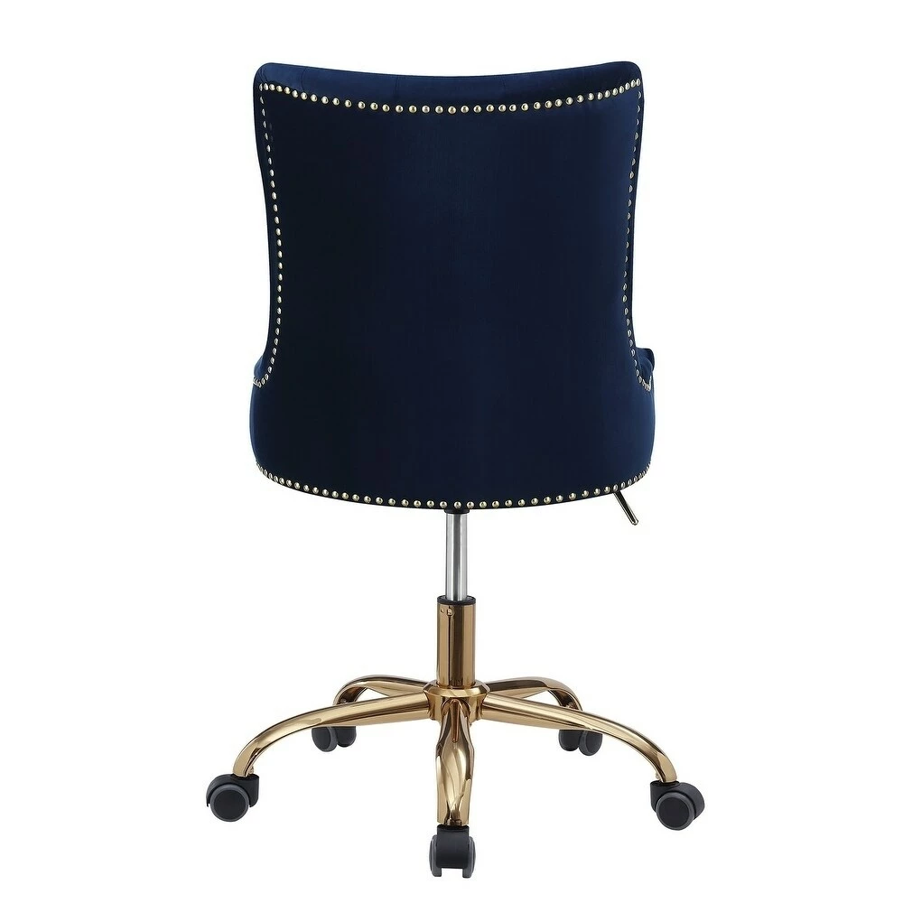 Outlet โญ Coaster Blue And Brass Upholstered Swivel Office Chair โ๏ธ - Image 7