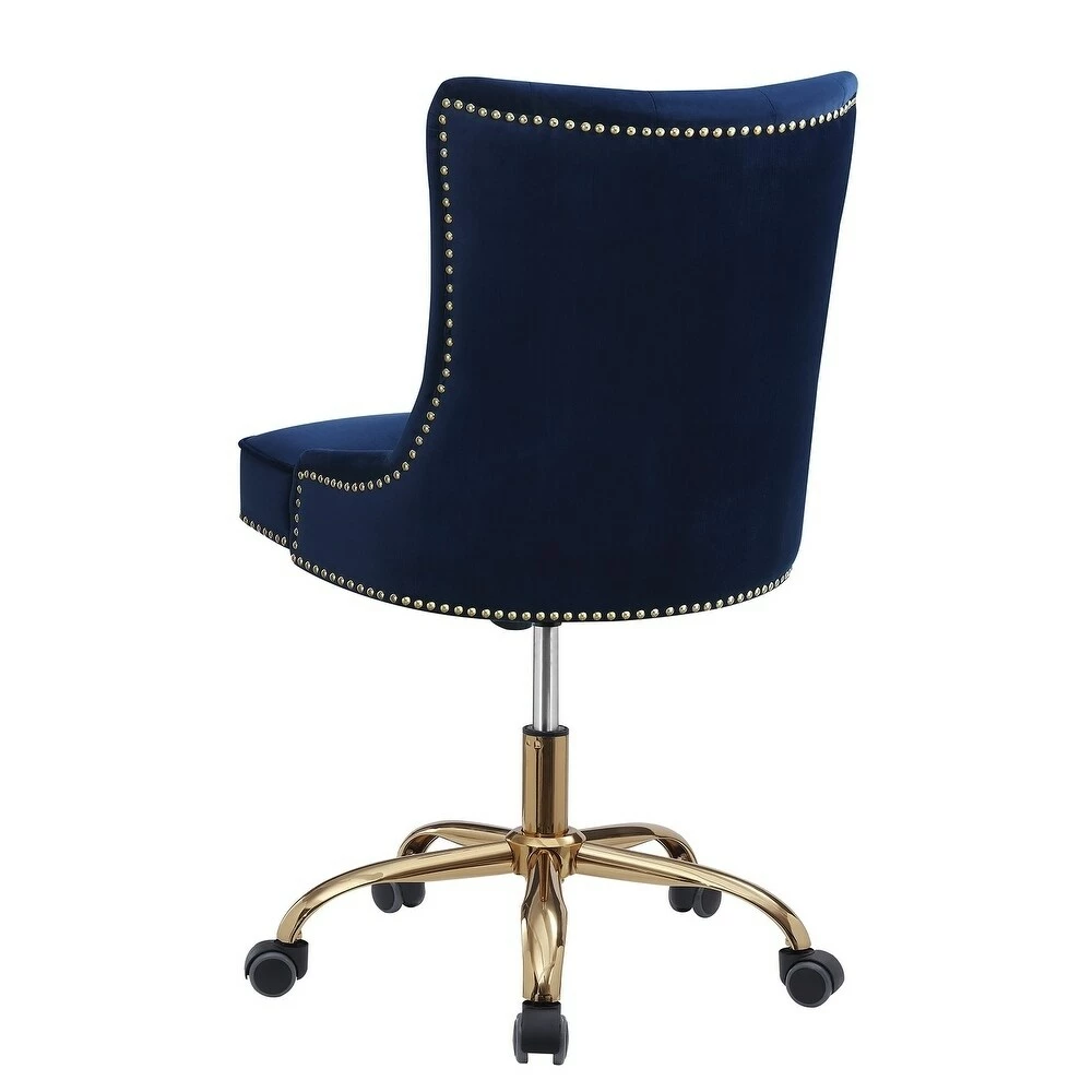 Outlet โญ Coaster Blue And Brass Upholstered Swivel Office Chair โ๏ธ - Image 6