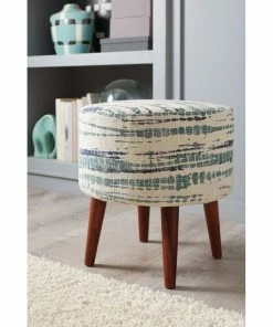 Brand new 🧨 Coaster Blue And White Round Accent Stool 👏