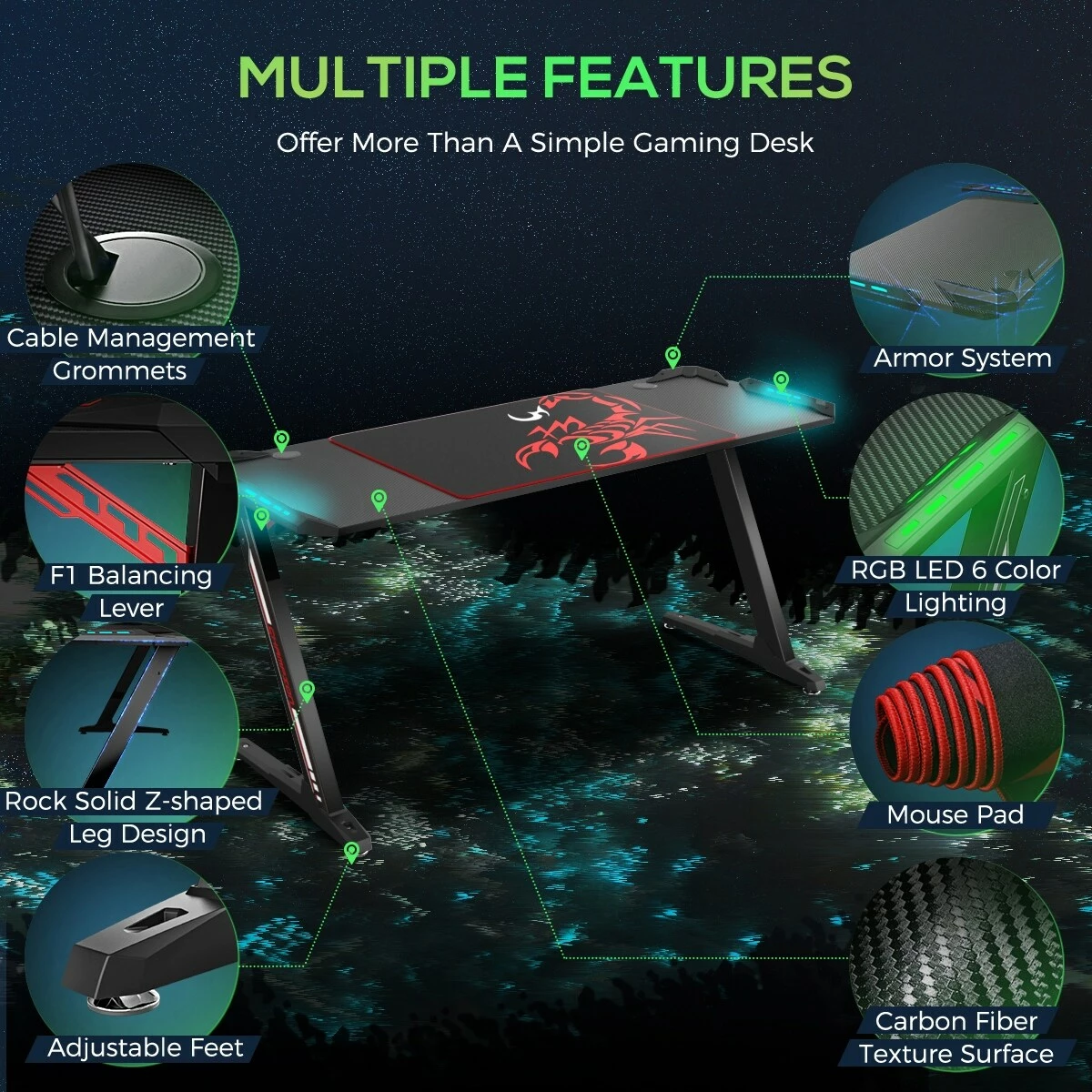 Top 10 ๐ Coaster Brocton Black Z-shaped Gaming Desk ๐ - Image 4