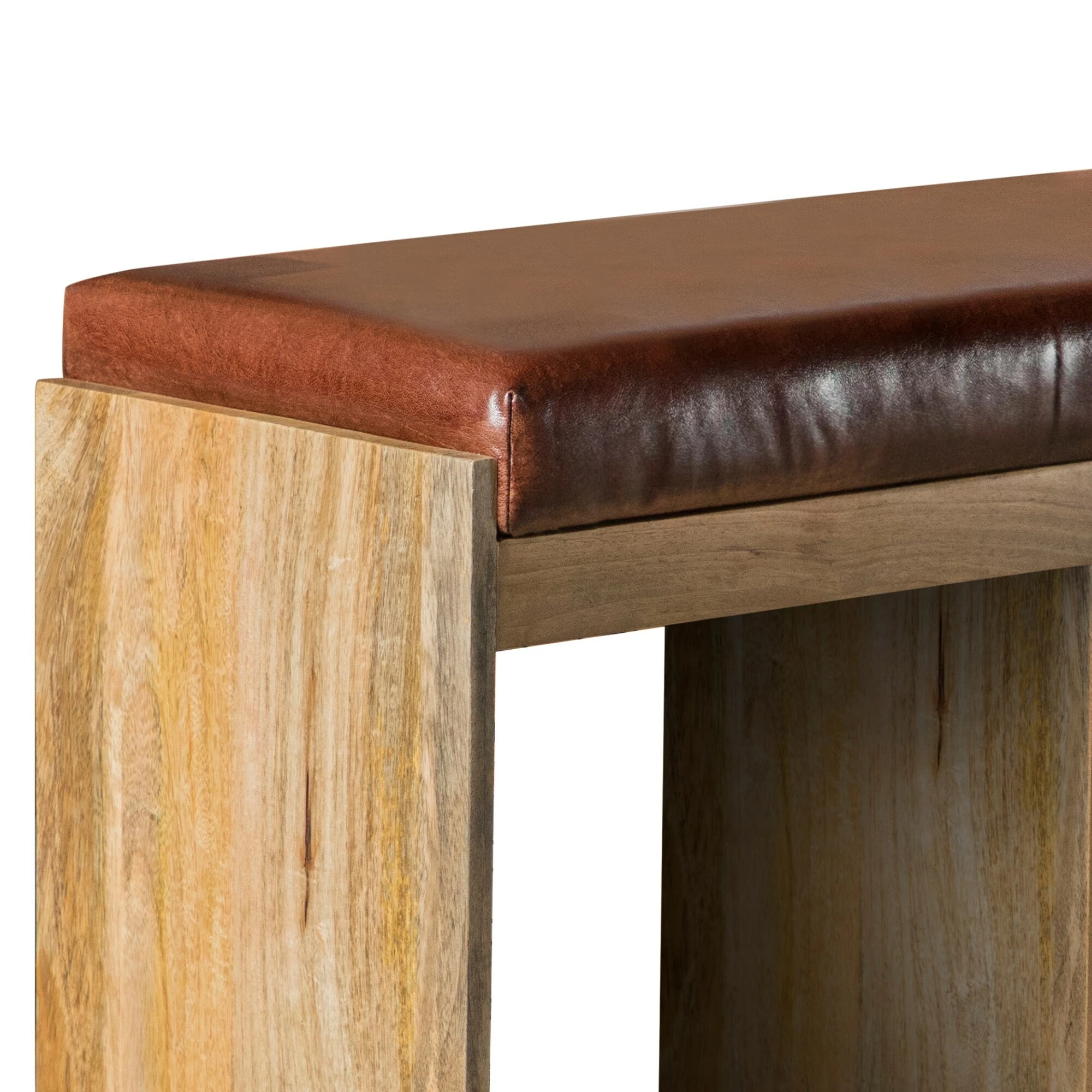 New ๐ Coaster Brown And Natural 2-basket Upholstered Accent Bench ๐คฉ - Image 3