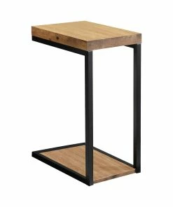 Wholesale 🎉 Coaster C-Shape Wooden Top Snack Table Golden Oak 🛒