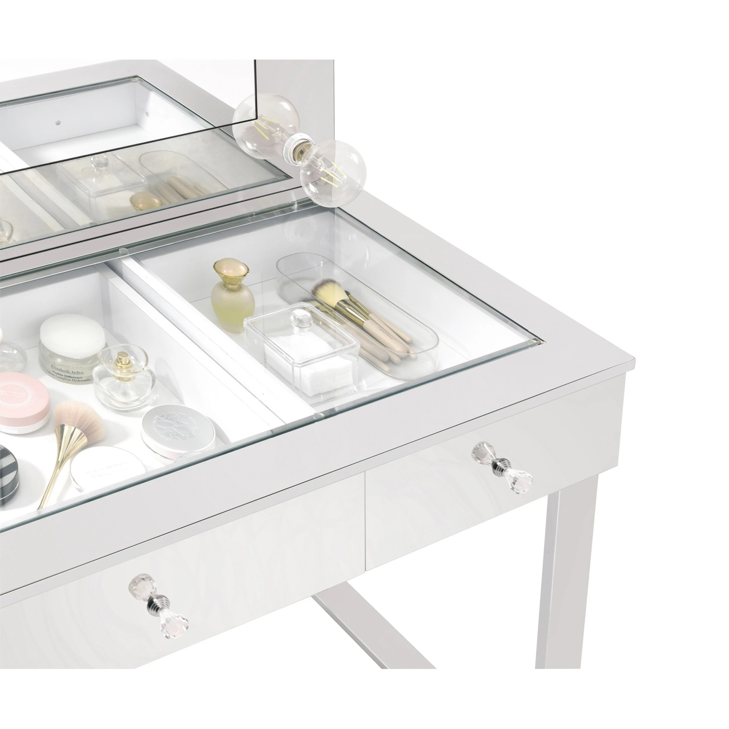 Discount ✔️ Coaster Chrome And White 3-drawer Vanity Desk With Lighting 🛒 - Image 4