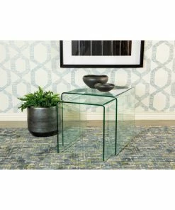 Cheap ๐ Coaster Clear 2-piece Glass Nesting Tables ๐