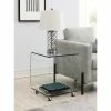 Best deal 🔥 Coaster Clear C-shaped Accent Table With Casters 🤩