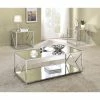 Promo ❤️ Coaster Clear Mirror And Chrome 3-piece Occasional Table Set 👏