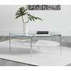 Cheapest 🛒 Coaster Clear And Chrome Glass Top Coffee Table 🎁