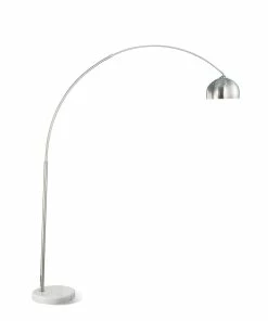New 🤩 Coaster Company Chrome Arc Lamp With White Marble Base - 28" X 13.75" X 85" 👍