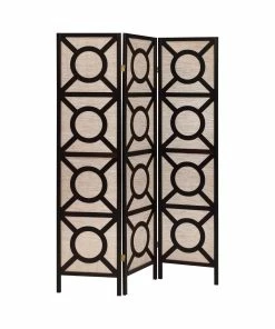 Best Sale ๐ Coaster Company Cappuccino Wood Circle Pattern Folding Screen - 52" X 0.75" X 70.25" ๐