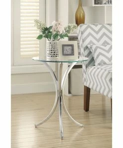 Cheap 🧨 Coaster Company Chrome And Tempered Glass Snack Table ✔️