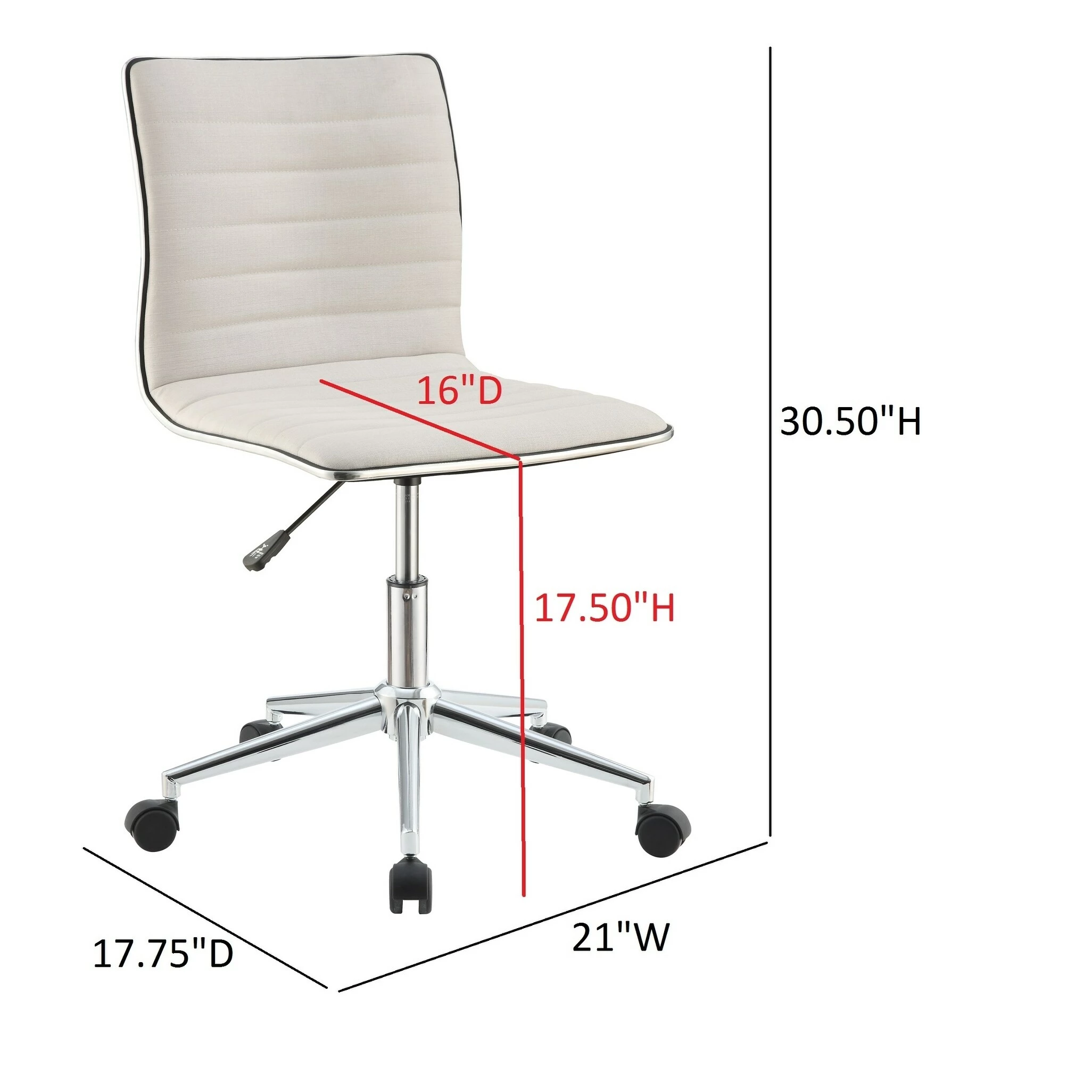 Best deal 🔔 Coaster Company Cream/Chrome Office Chair 🤩 - Image 4