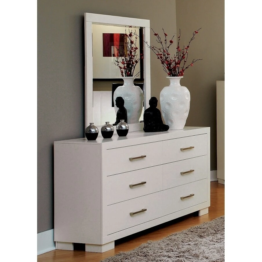 Best Pirce 👏 Coaster Company Jessica Collection White Wood Wall Mirror - 35.25" X 0.75" X 39.75" 😉 - Image 2