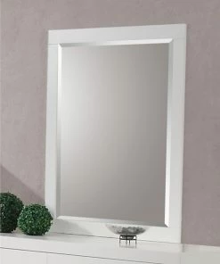 Best Pirce ๐ Coaster Company Jessica Collection White Wood Wall Mirror - 35.25" X 0.75" X 39.75" ๐