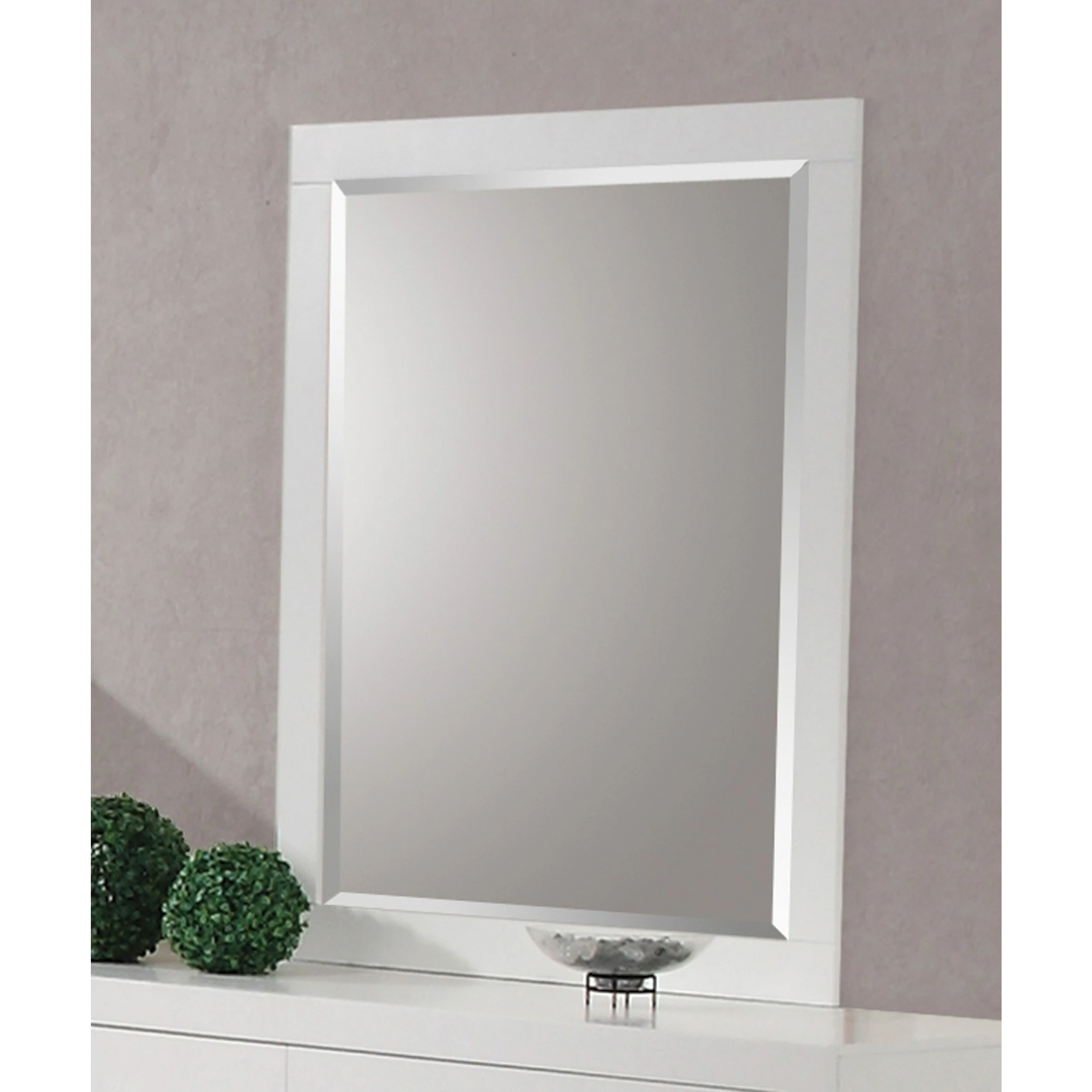 Best Pirce 👏 Coaster Company Jessica Collection White Wood Wall Mirror - 35.25" X 0.75" X 39.75" 😉