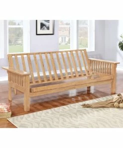 Brand new 🎁 Coaster Company Natural Finish Mission-style Slat Side Futon Frame Deluxe 👍