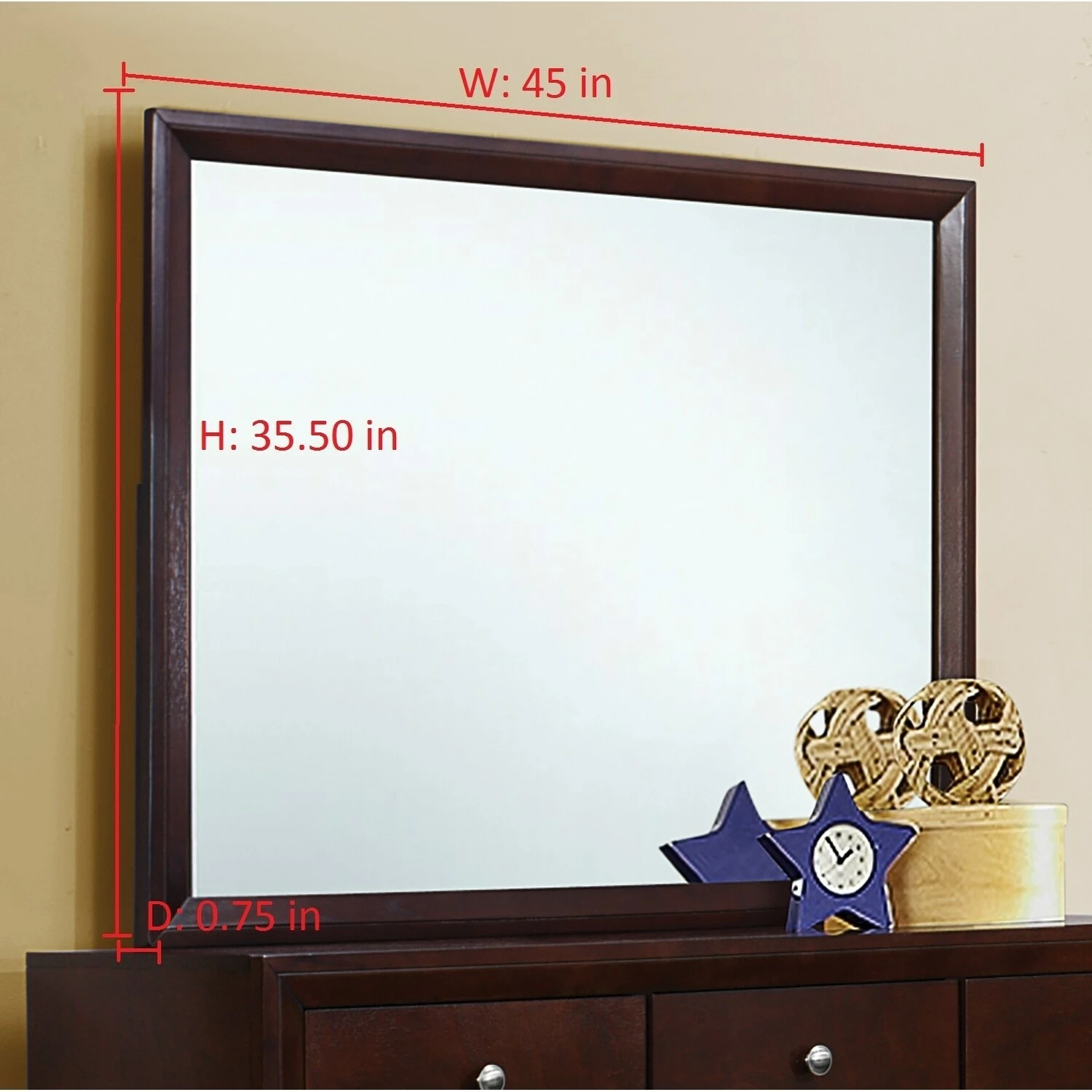 Best reviews of 🔥 Coaster Company Red Frame Mirror - 45" X 0.75" X 35.50" 🛒 - Image 3