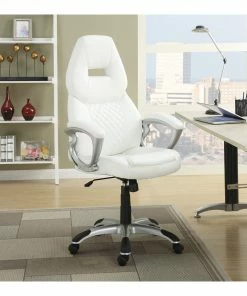 Buy ❤️ Coaster Company White Leatherette Office Chair - 26" X 28.25" X 46.75" 🥰