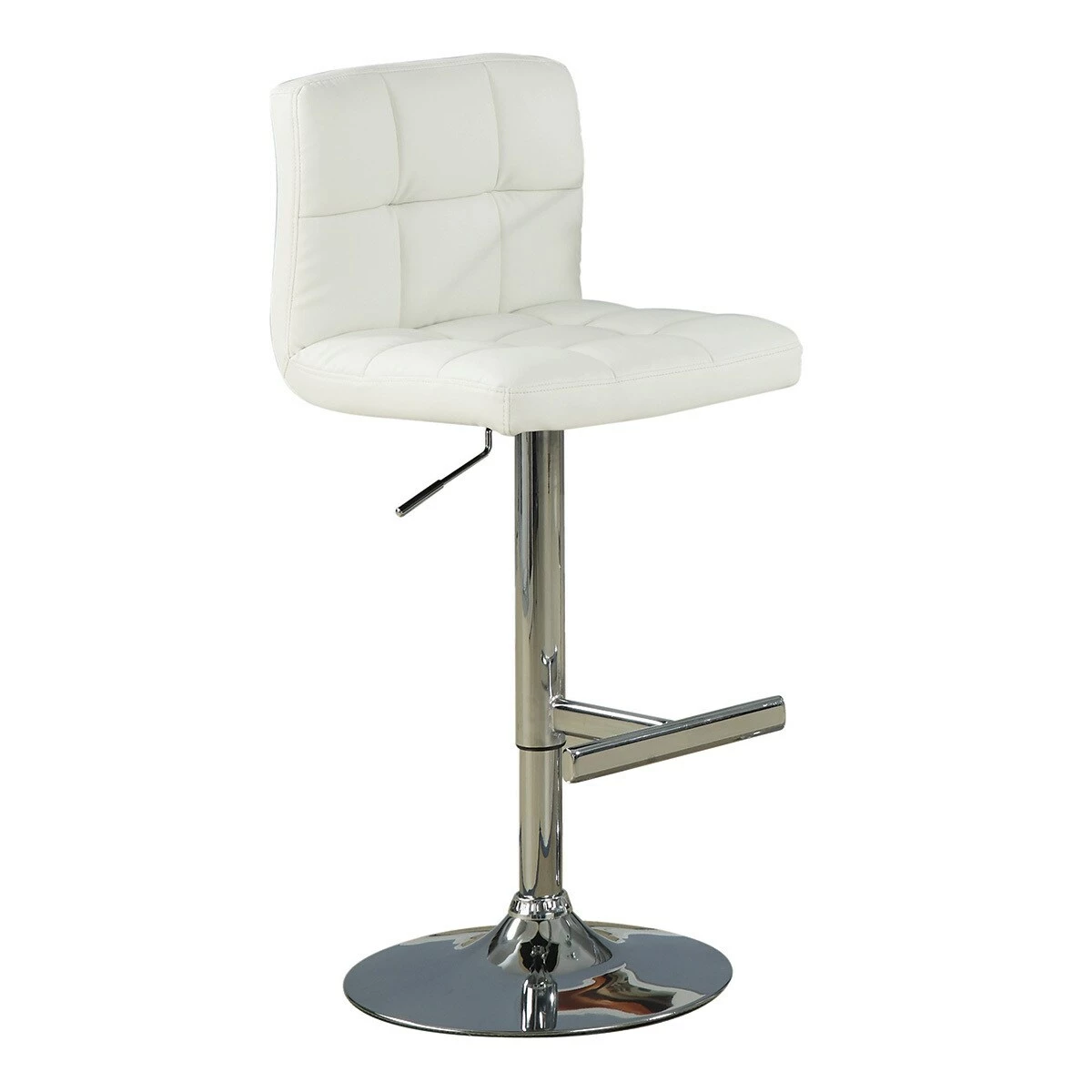 Hot Sale ๐ฅ Coaster Company White Vinyl Chrome Barstool - 18.50" X 19" X 42.50" ๐