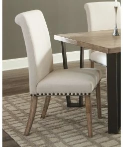 Budget ⌛ Coaster Taylor Beige Upholstered Parson Dining Chair (Set Of 2)Coaster ⌛