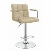 Outlet 😍 Coaster Contemporary Beige Adjustable Bar Stool - 19" X 20.75" X 37.50" ⭐