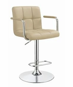 Outlet 😍 Coaster Contemporary Beige Adjustable Bar Stool - 19" X 20.75" X 37.50" ⭐