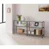 Budget 🧨 Coaster Contemporary Black Nickel 2-tier Double Bookcase 🛒