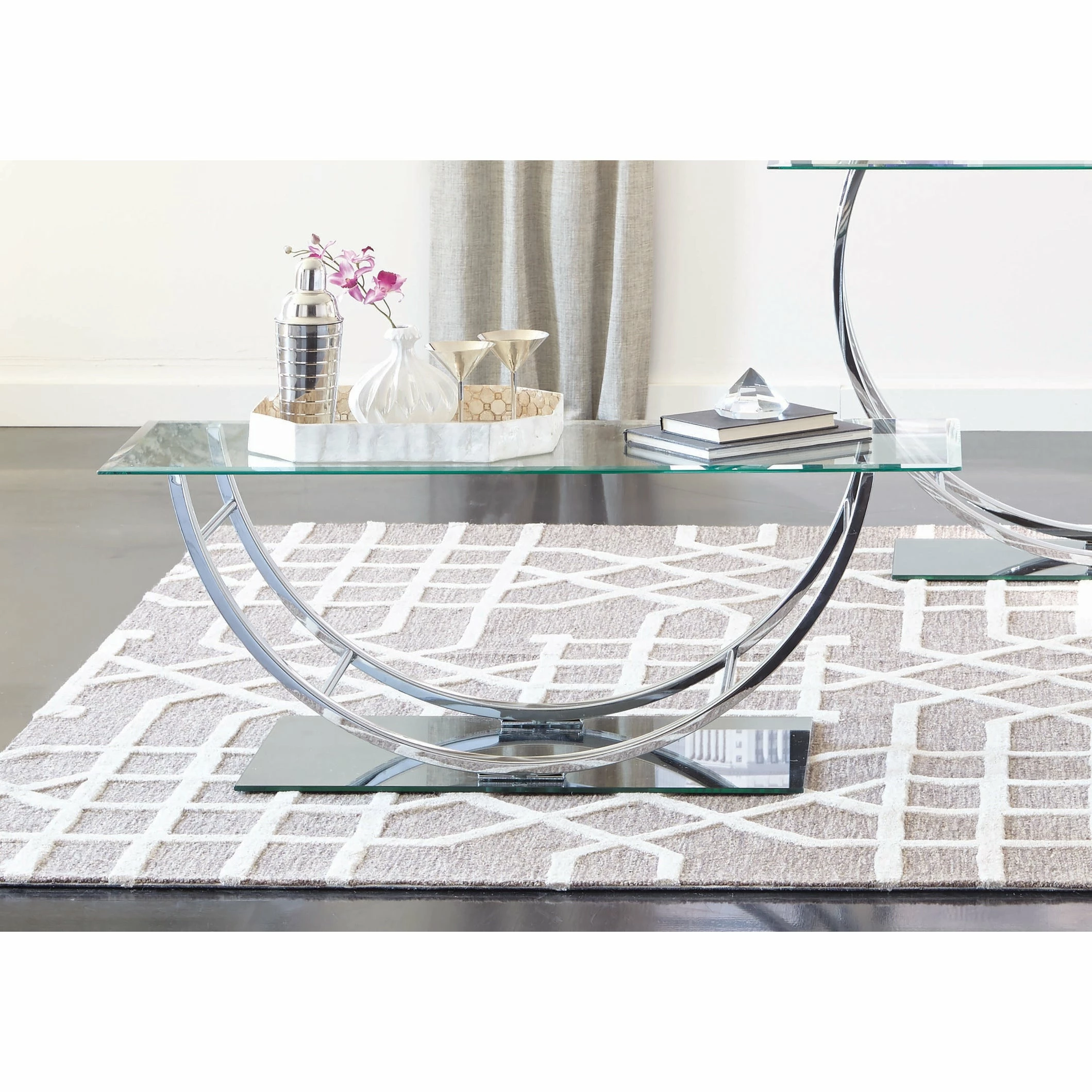 Outlet ๐ฅ Coaster Contemporary Chrome U-shaped Coffee Table - 48" X 24" X 18" ๐ - Image 3