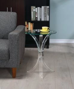 Outlet ✨ Coaster Contemporary Clear Accent Table - 21.25" X 18" 😀