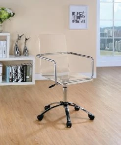New 👍 Coaster Contemporary Clear Acrylic Office Chair ❤️