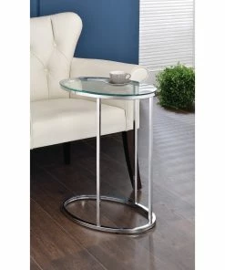 Budget ⌛ Coaster Contemporary Glass And Chrome Snack Table - 11.25" X 18" X 24.50" 😉