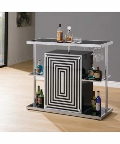Best reviews of 😉 Coaster Contemporary Glossy Black Bar Unit - 47.25" X 15.75" X 43.25" 🔥