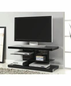 Best Sale ❤️ Coaster Contemporary Glossy Black TV Console 🎉