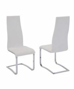 Best Sale 👍 Coaster Contemporary White And Chrome Dining Chair - 47.25" X 29.50" X 30" 🛒