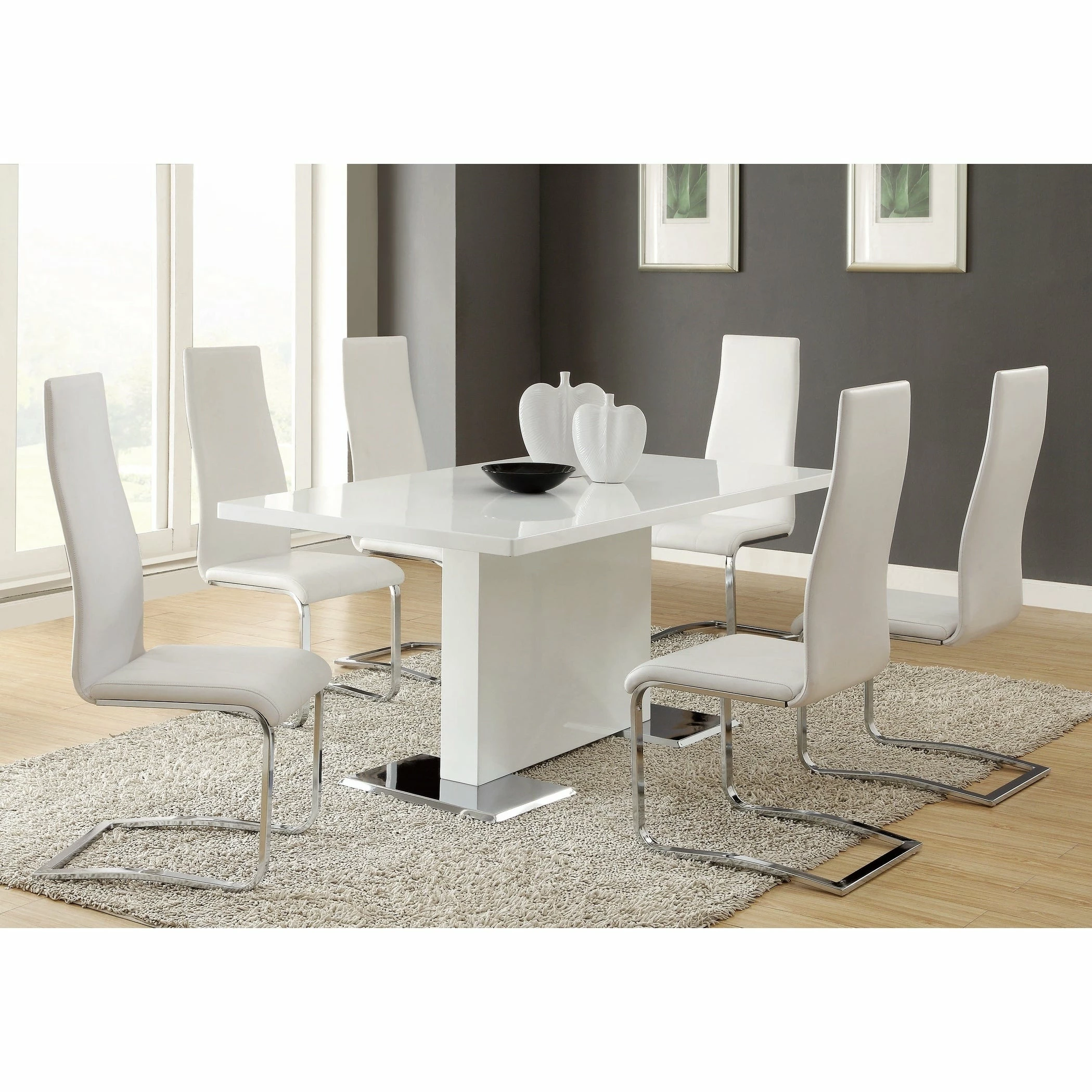 Best Sale 👍 Coaster Contemporary White And Chrome Dining Chair - 47.25" X 29.50" X 30" 🛒 - Image 2