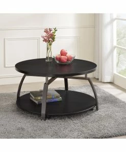 Brand new 💯 Coaster Dark Grey And Black Nickel Round Coffee Table 🔔
