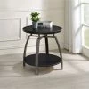 Coupon 🤩 Coaster Dark Grey And Black Nickel Round End Table ⭐