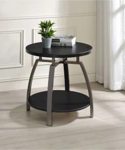 Coupon 🤩 Coaster Dark Grey And Black Nickel Round End Table ⭐